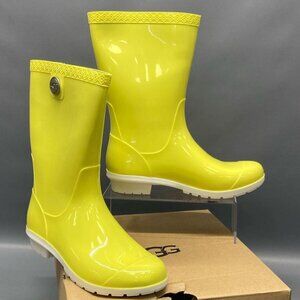 UGG Women's Neon Yellow Sienna Rain Boots IOB. New Size 6.